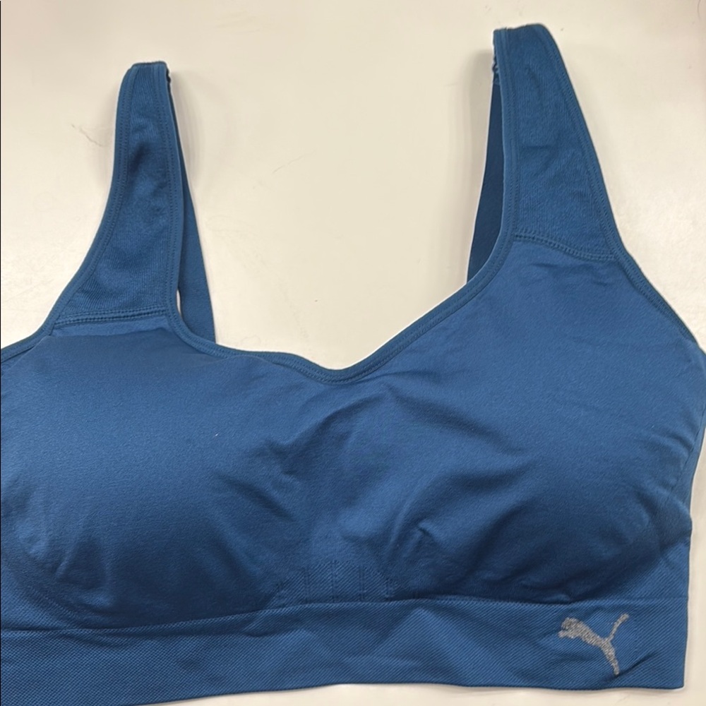 Puma Blue Sports Bra Medium Support